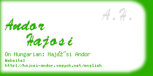 andor hajosi business card